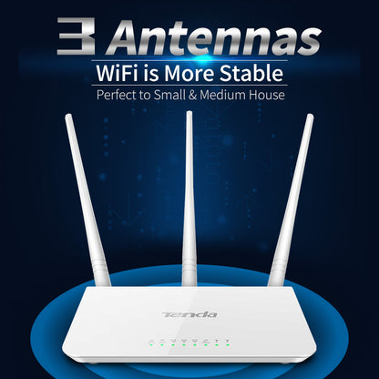 Tenda F3 Wifi Extender (New Box Packed) - Tenda Wifi Router -Tenda F3 300Mbps 3 Antenna Wireless Router - Works Wirelessly and wired